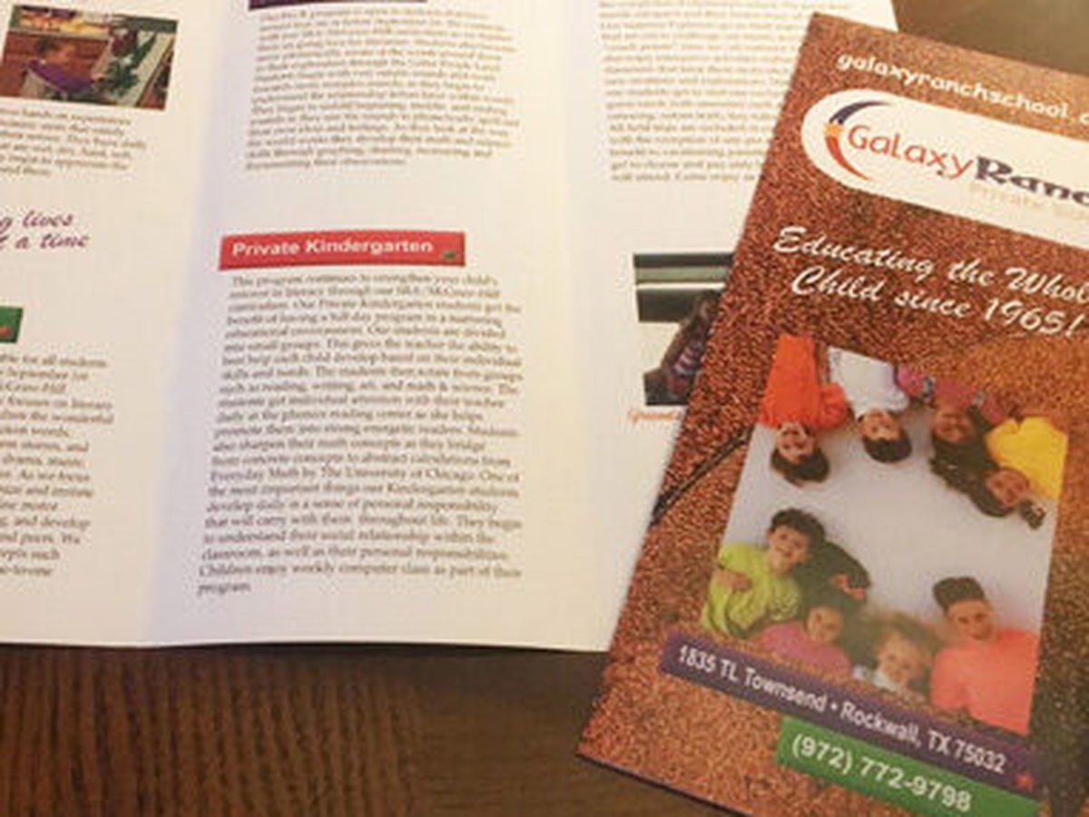 Galaxy Ranch Private School tri-fold brochure