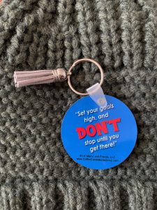 Keychain - Chris, Set Your Goals High