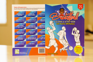 BASKETBALL - BOYS Coloring and Activity Book w/ Affirmations