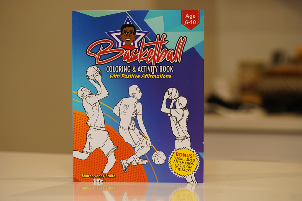 BASKETBALL - BOYS Coloring and Activity Book w/ Affirmations